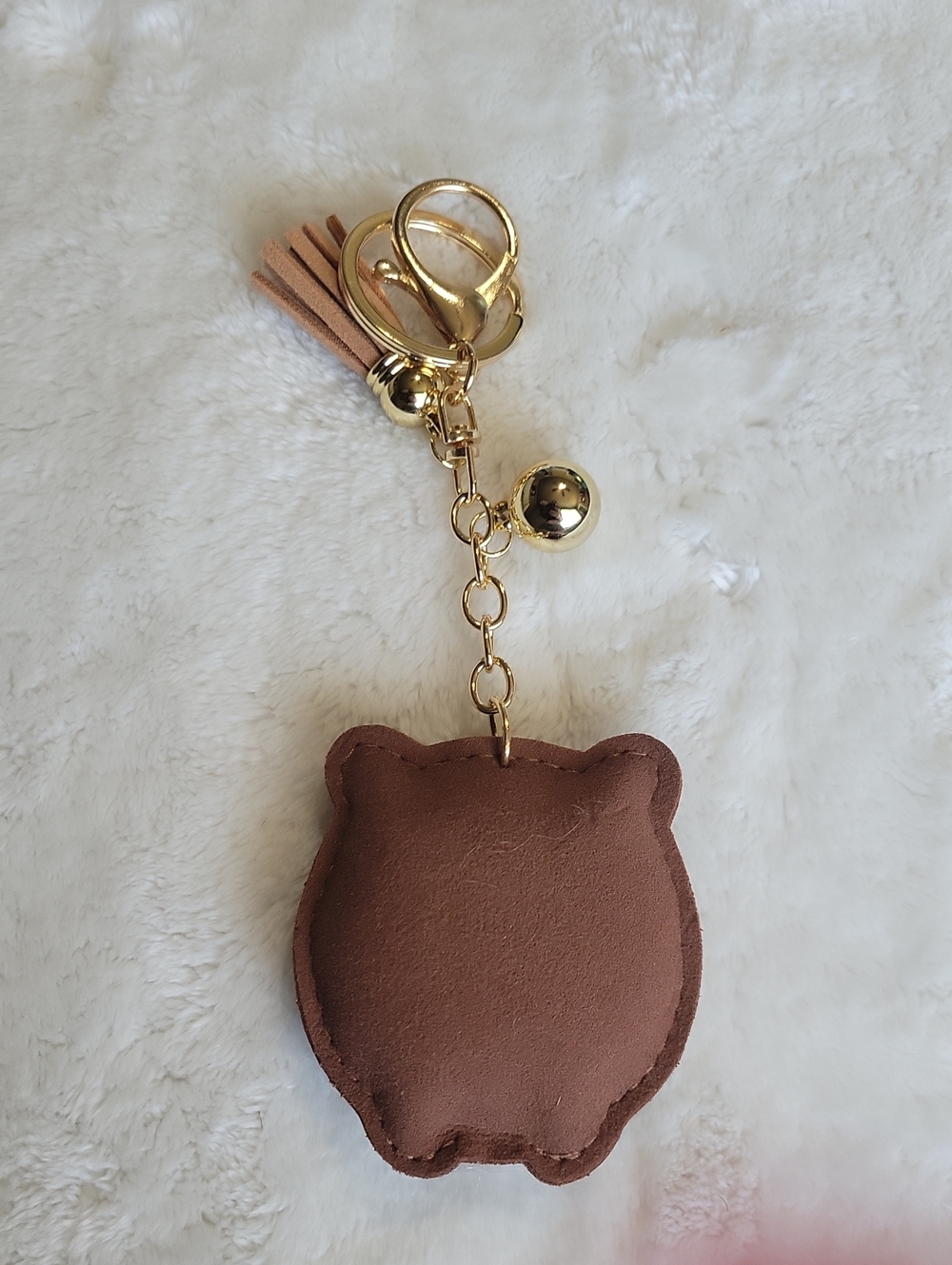 Crystal Bear Tassel Keychain/ Bag Charm- Brown Glitter - Picture 2 of 2